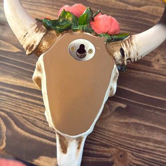 LIKE NEW Boho Steer Head w Flowers Wall Art - Picture 11 of 11